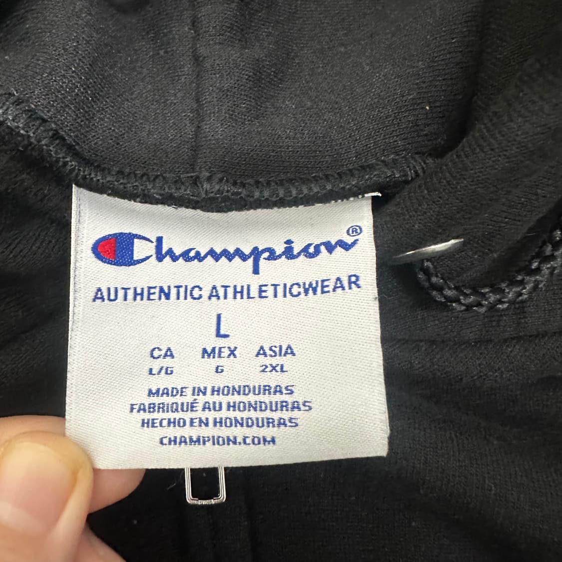 챔피온 기모 후드집업 블랙 L (ASIA 2XL) 상품이미지3