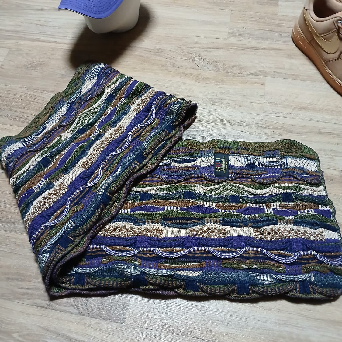 쿠지맛 케이블 울 니트 목도리 빈티지  머플러 길이 180 상품이미지4