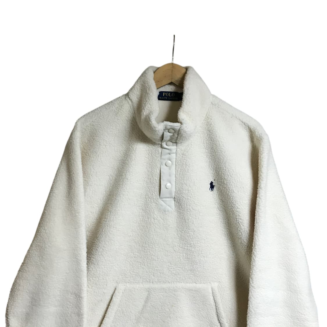 폴로 모크넥 신형라인 큐알정품 아이보리 후리스 반단추 상품이미지2