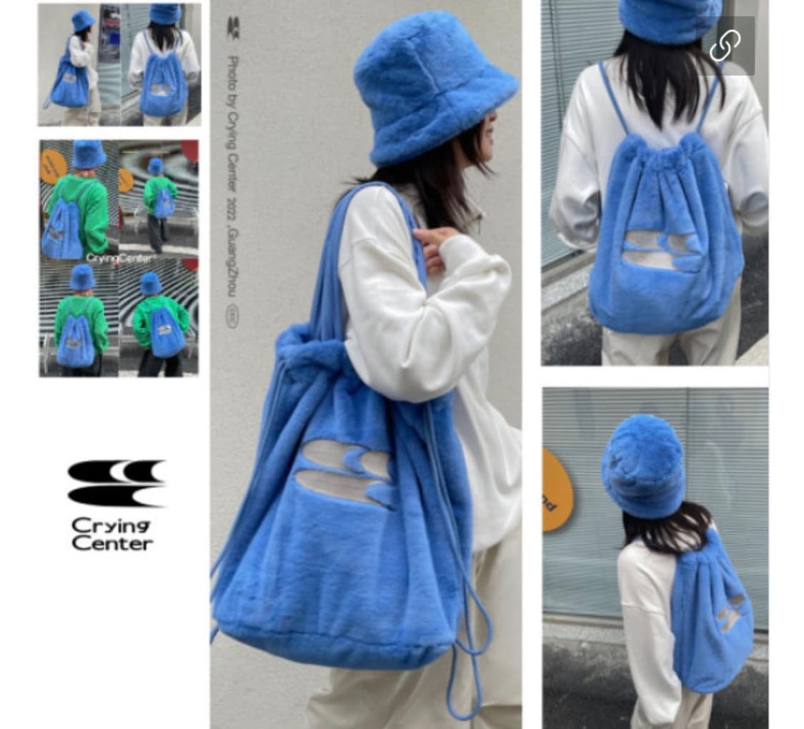 crying center ⋆ 일본 빈티지 y2k 퍼백 💙포인트 가방 상품이미지1