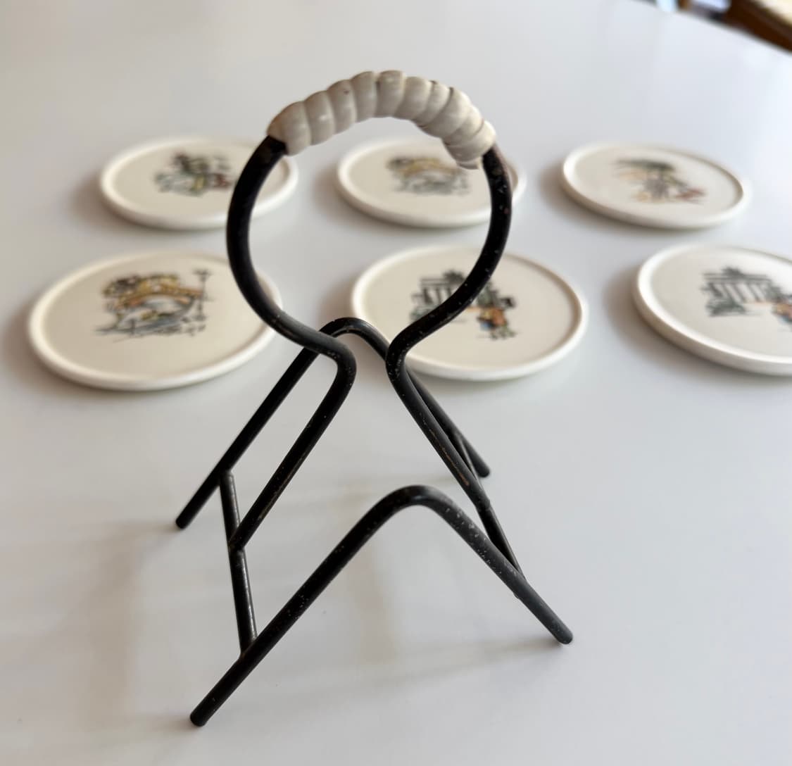 빈티지 세라믹 코스터 6개 세트  ( made in west german 상품이미지4