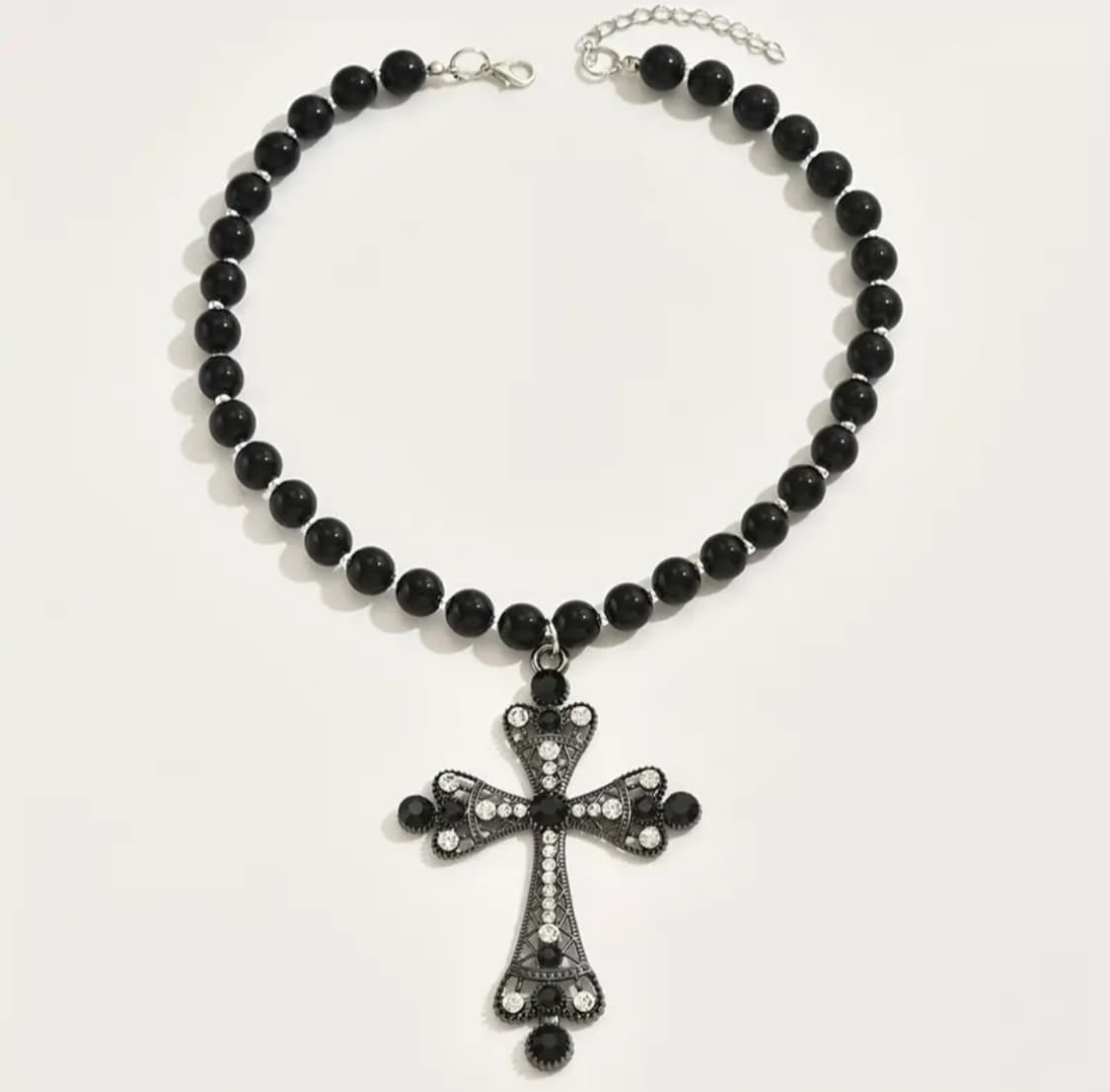 ❤️‍🔥유행템❤️‍🔥 빈티지 십자가 비즈 목걸이 판매🖤🐈‍⬛ 상품이미지1