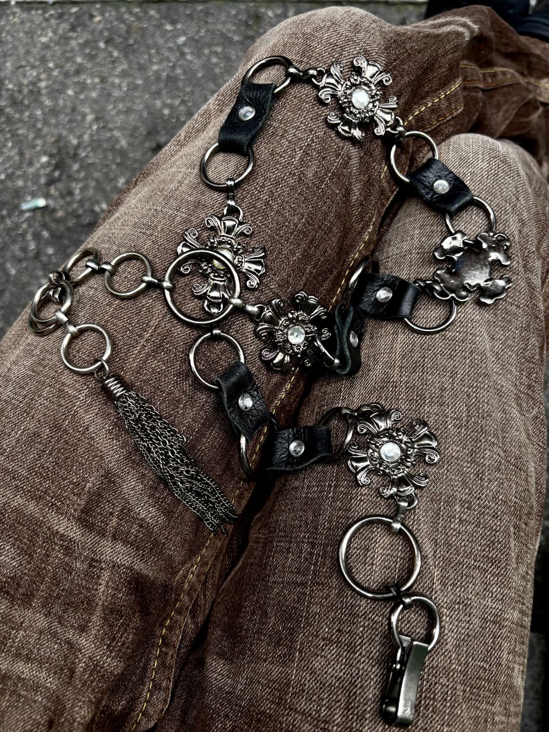 “Vintage” 00’s Mood Cross Cubic Chain Be 상품이미지1