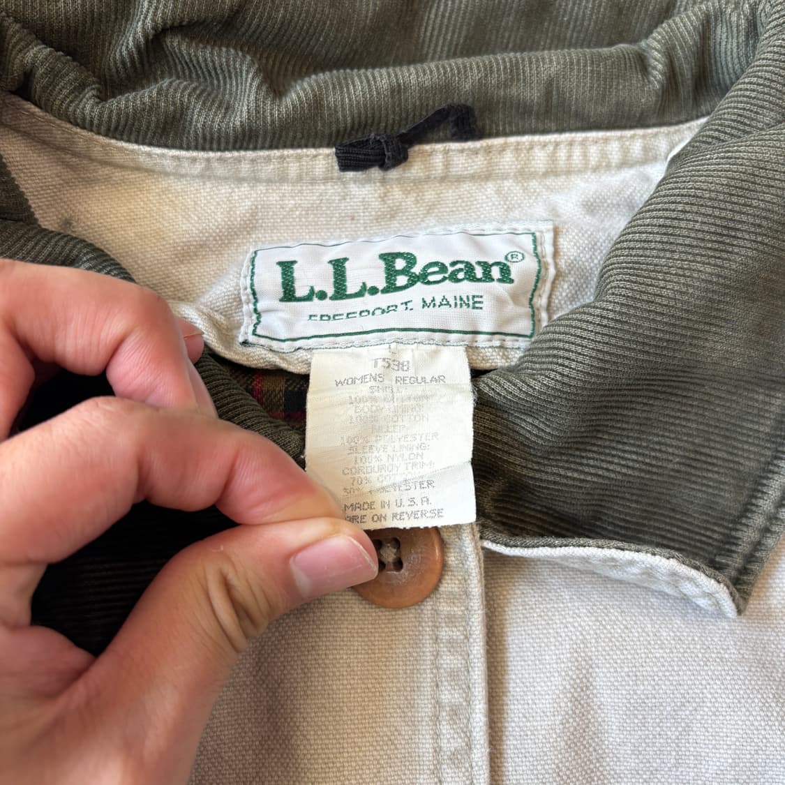 90s L.L.bean 90년대 미국 생산 엘엘빈 아이보리 헌팅 자켓  상품이미지3