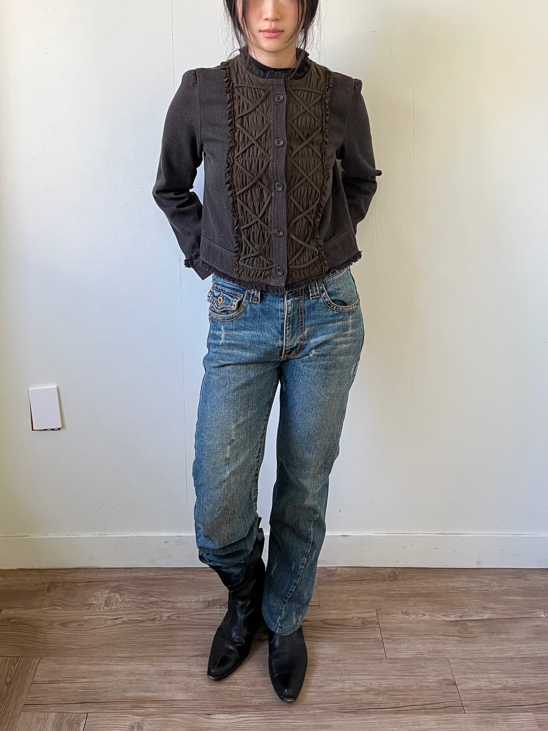 LA TENDA 로프 데님 자켓 상품이미지5