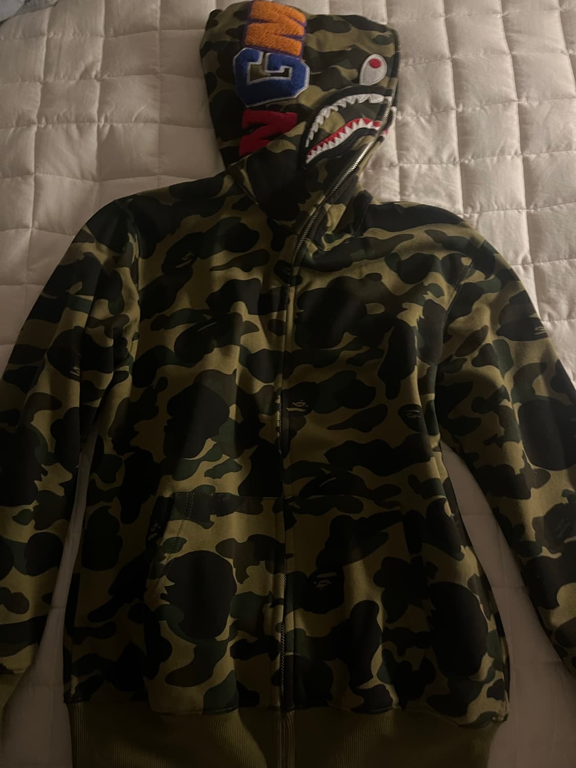 베이프 샤크 후드집업 녹계 상품이미지1