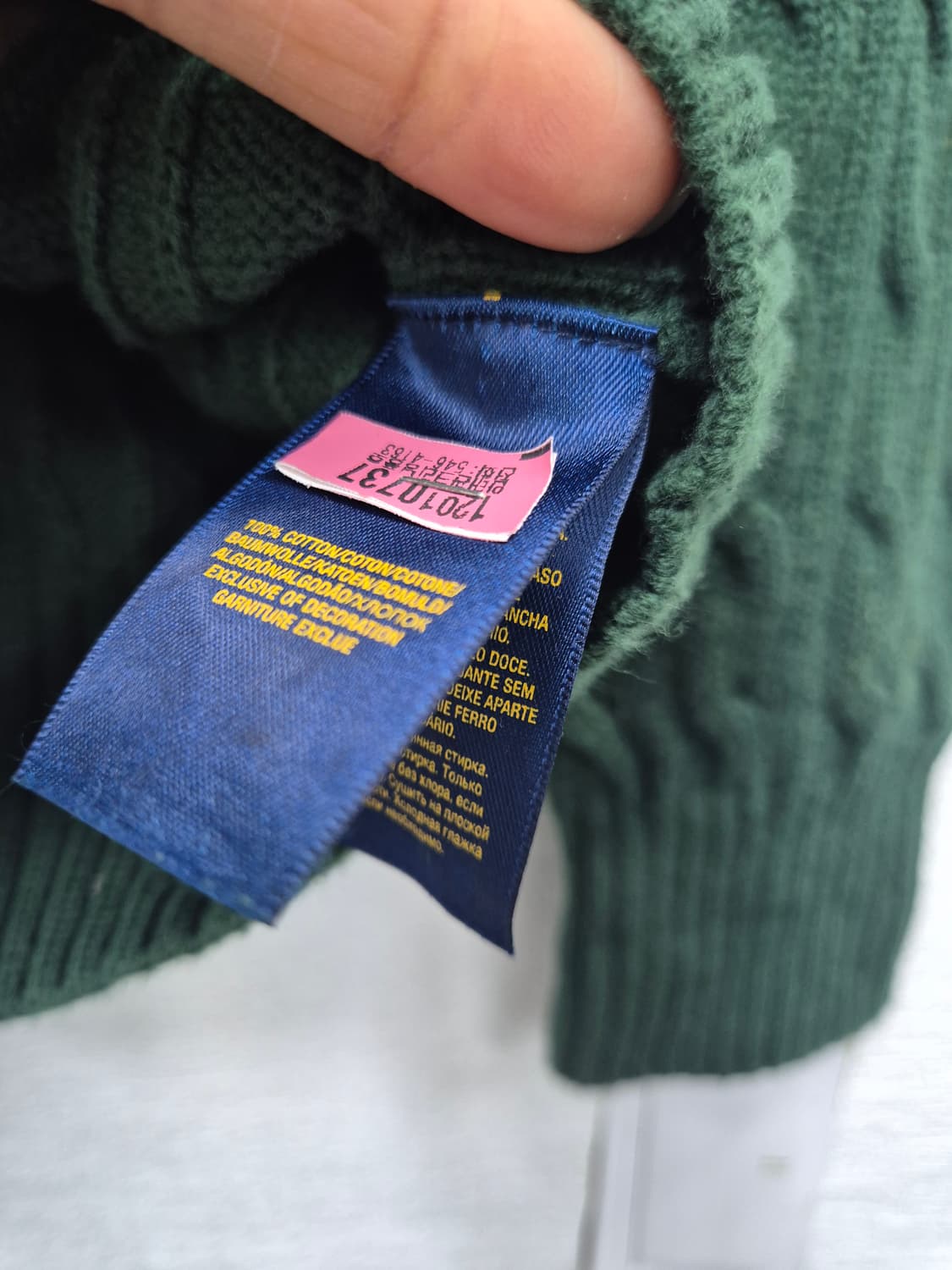 폴로 랄프로렌 케이블 니트 그린 / 95(정품) 상품이미지5