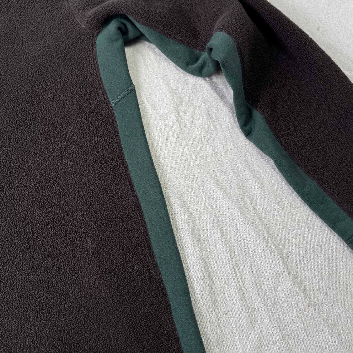 노스페이스 해외판 브라운 배색 플리스 반집업 L 상품이미지3