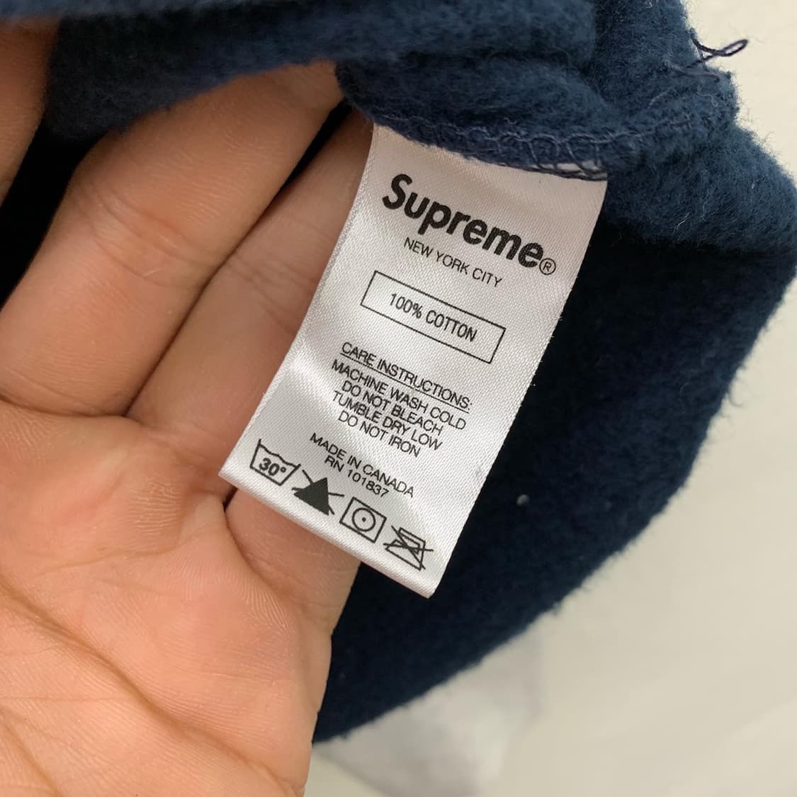 슈프림 XXL 로고 네이비 후디 상품이미지7