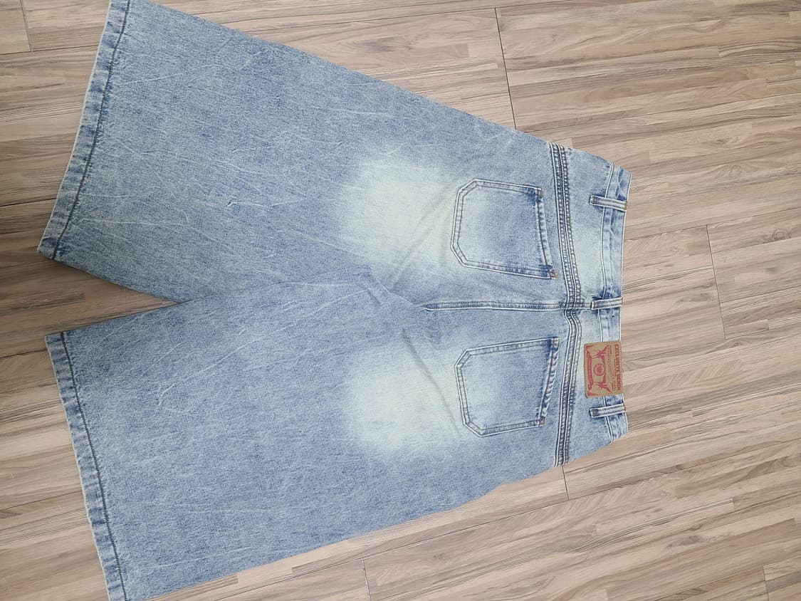 디앤에스알 DNSR 커브드 버뮤다 데님 팬츠 블루 L사이즈 상품이미지4