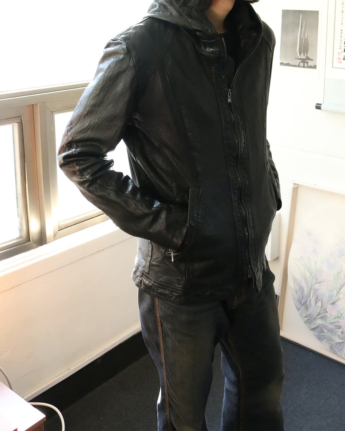 토네이도 마트 레더 후드 자켓  상품이미지3