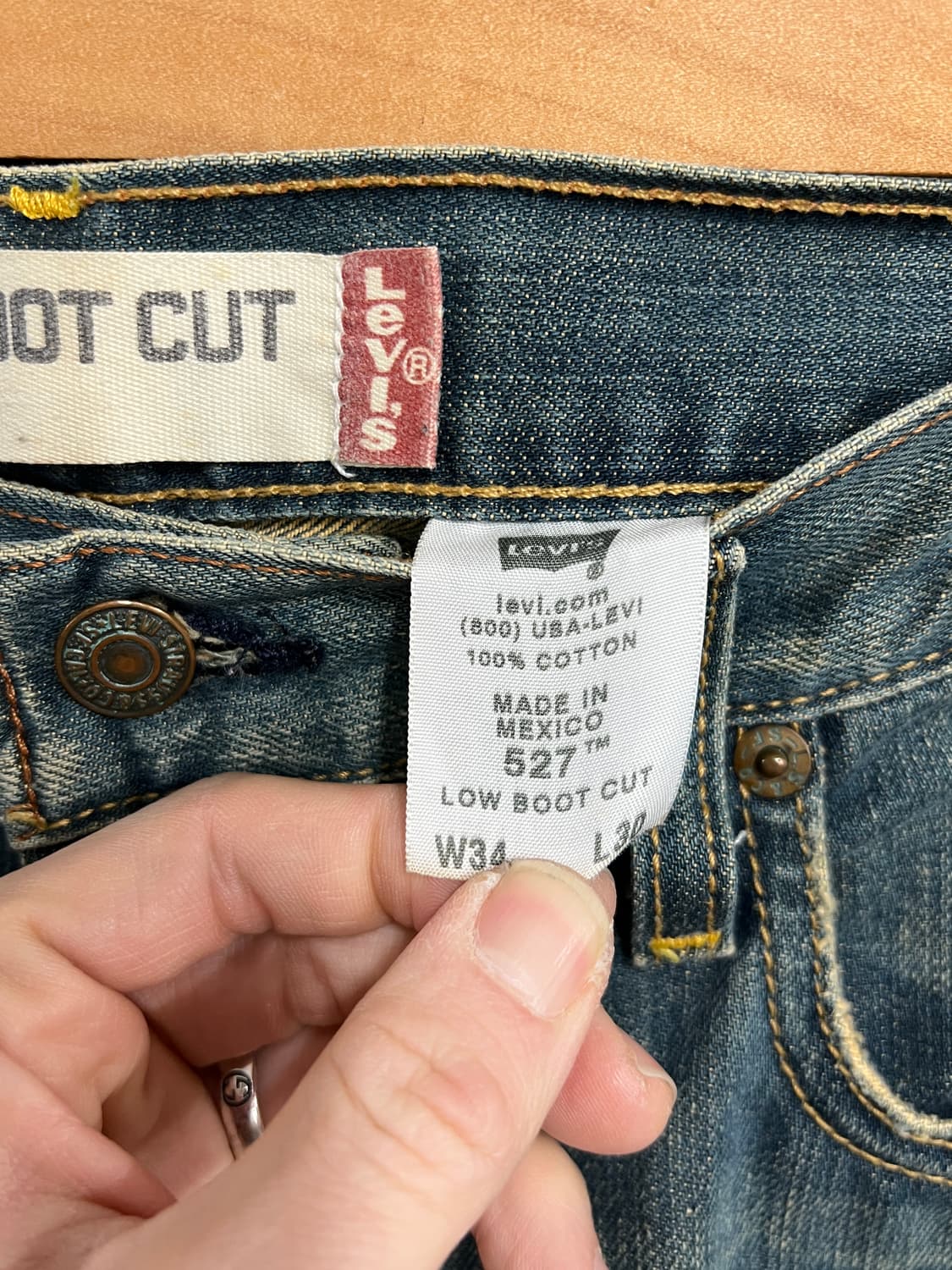 00s Levis 리바이스 527 로우 부츠컷 워싱 데님 팬츠 상품이미지6