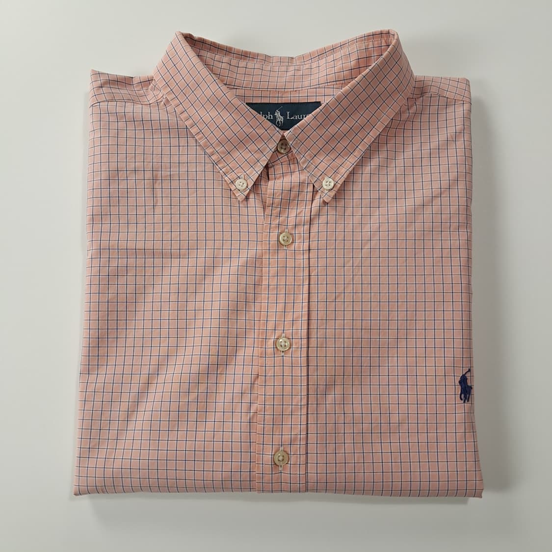 CK336 3XB 폴로 00s 오렌지피치 윈도우페인 체크 셔츠 남방 상품이미지7