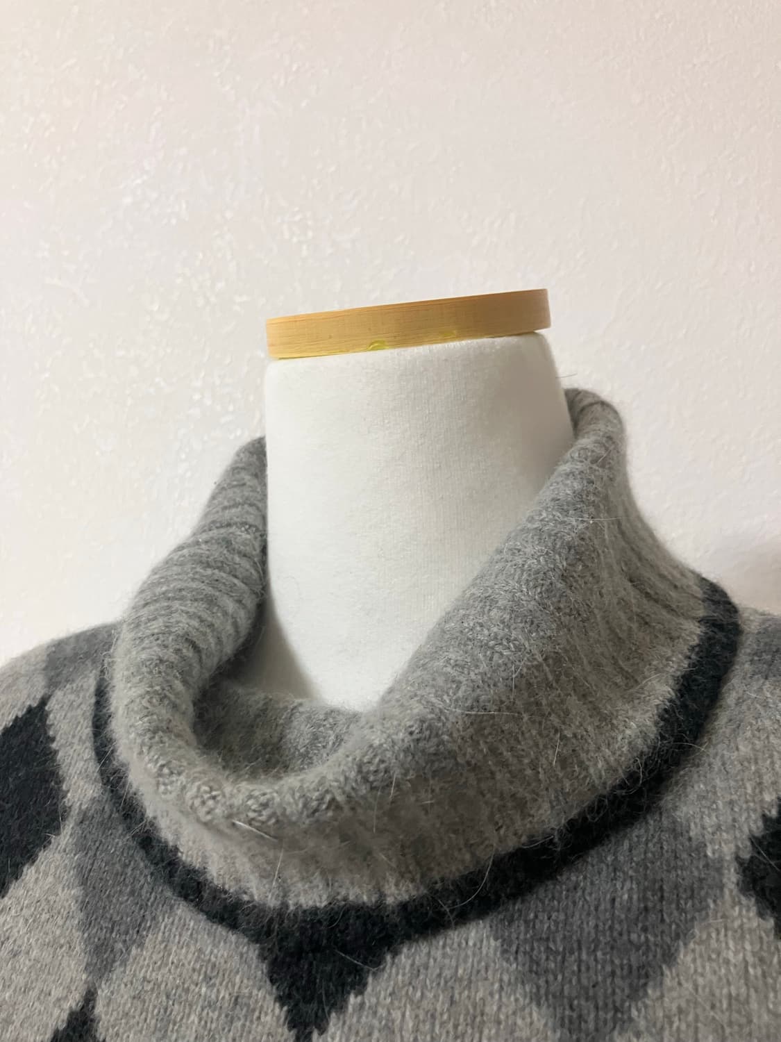 램스울앙고라혼방 아가일 반팔니트 일본빈티지 모리걸 레이어드룩 상품이미지4