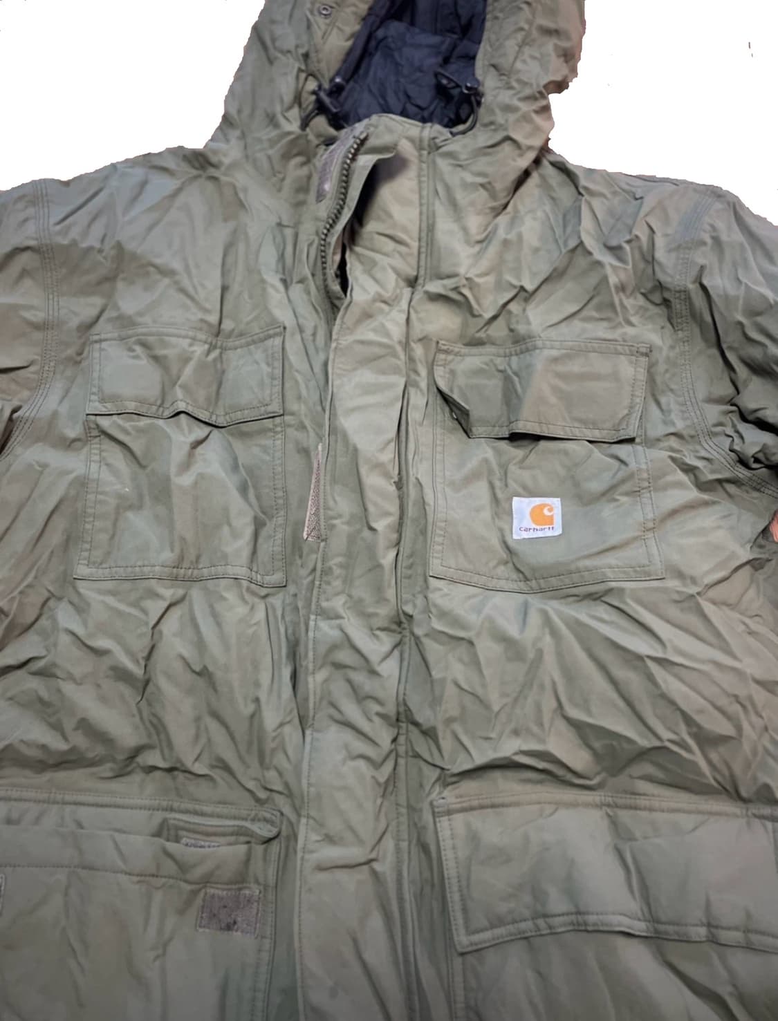 칼하트 카키 후드 패딩 야상 상품이미지2