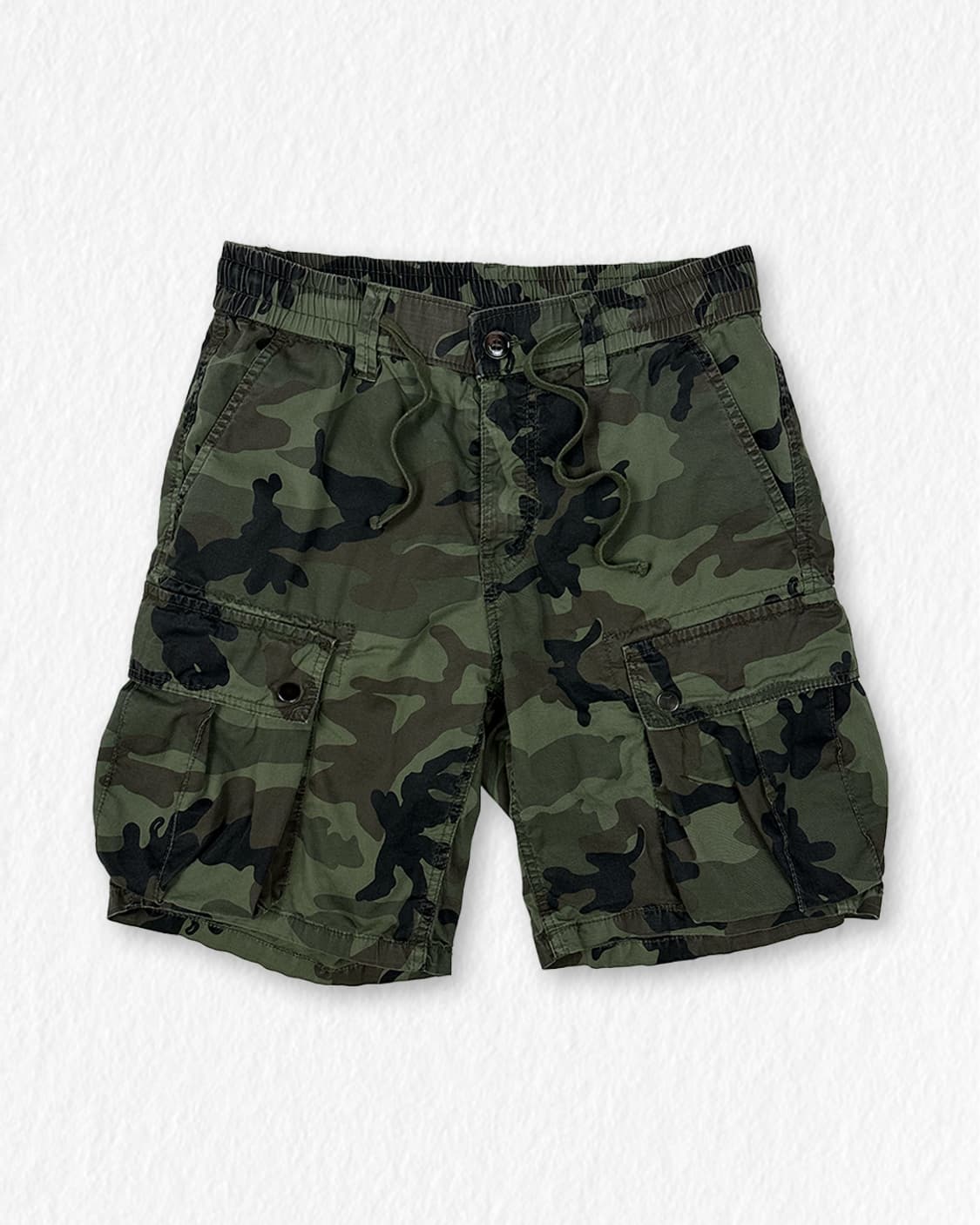 빈티지 카모 카고 쇼츠 밴딩 상품이미지1