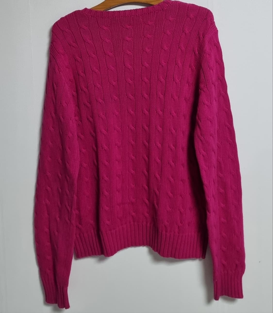 L ) 폴로 핑크 코튼 꽈배기니트 상품이미지2