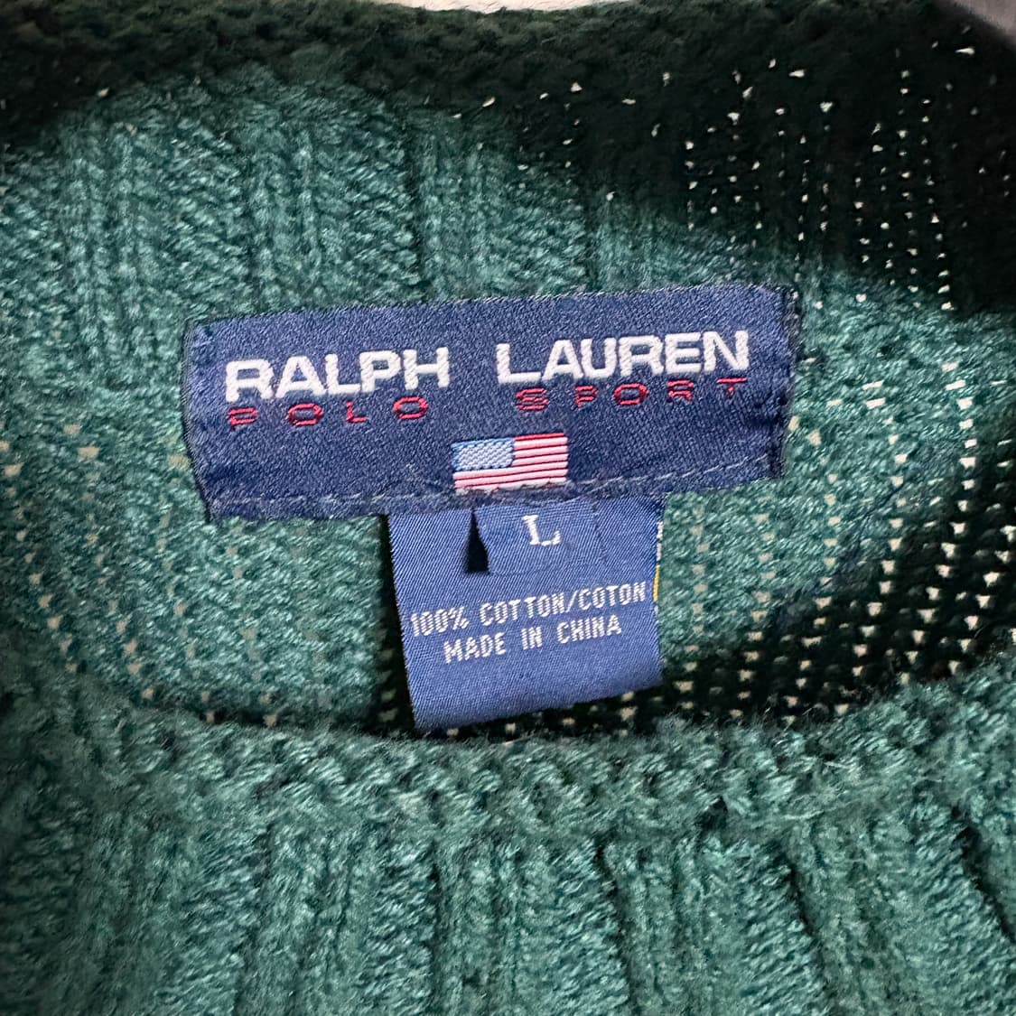 폴로 스포츠 성조기 플래그 코튼 니트 스웨터 / 그린, L 상품이미지8