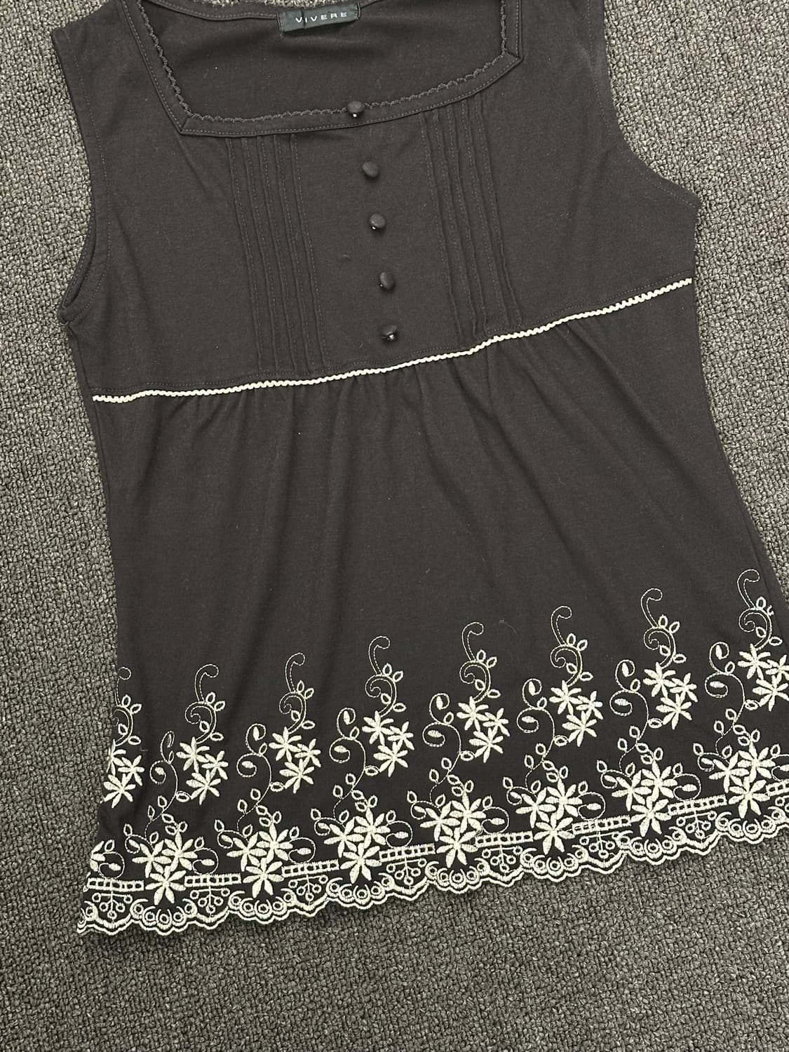 M)Japanese vintage 여성 브라운 자수 나시 상품이미지4