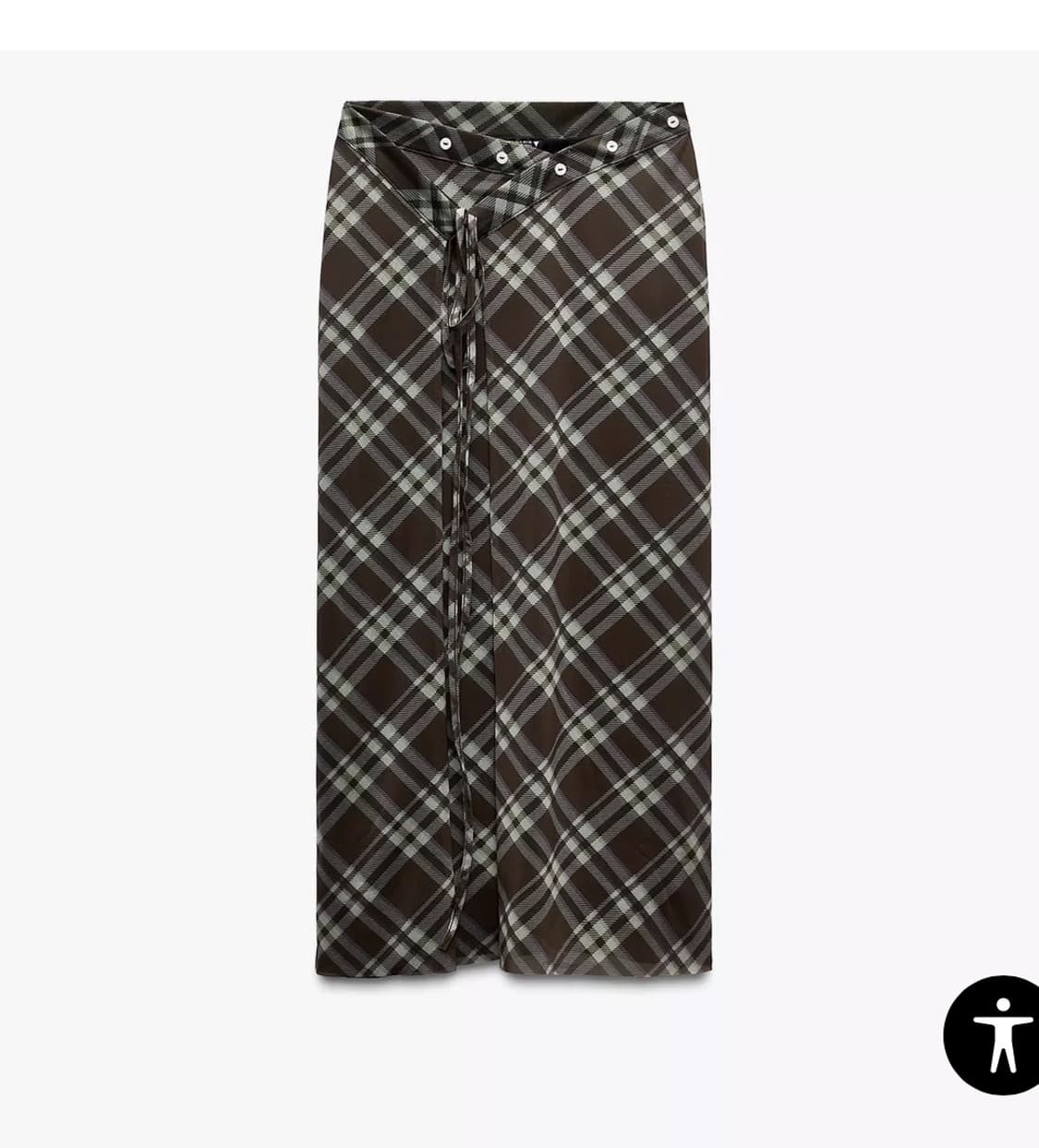 자라 zara 튤 체크 파레오 스커트 체크치마 랩스커트 롱스커트 상품이미지1