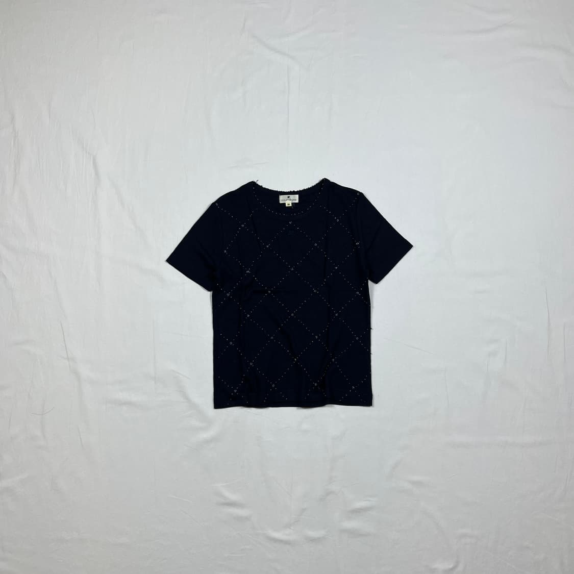 90‘s 꾸레주 꾸레쥬 courreges 로고 스터드 반팔티 상품이미지1