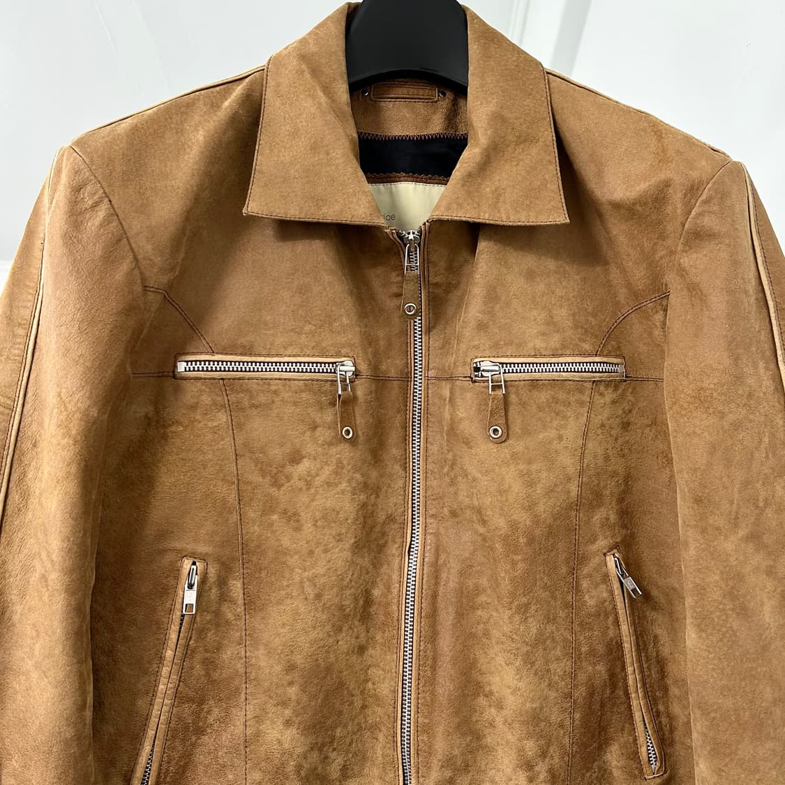 Licorice 돈피 스웨이드 바이커 자켓 상품이미지6