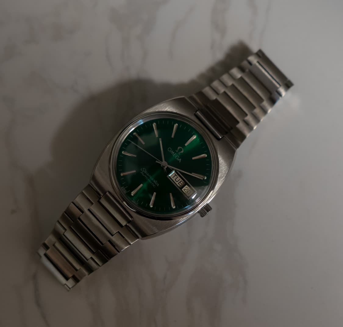 오메가 씨마스터 고구마 데이데이트 올리브그린 오토매틱 빈티지 시계 상품이미지2