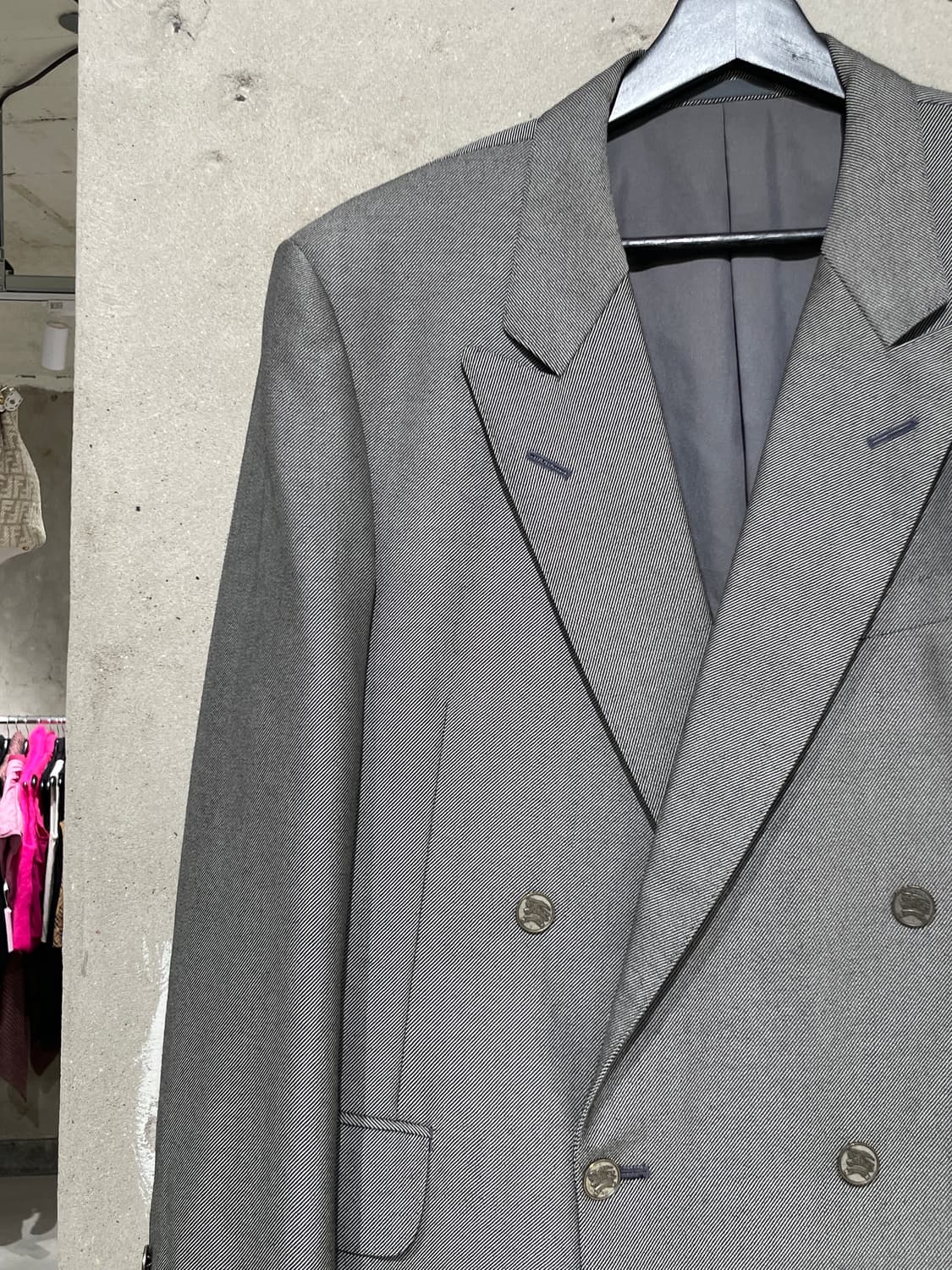 버버리 그레이 스트레치 1B 울 블레이저 상품이미지2