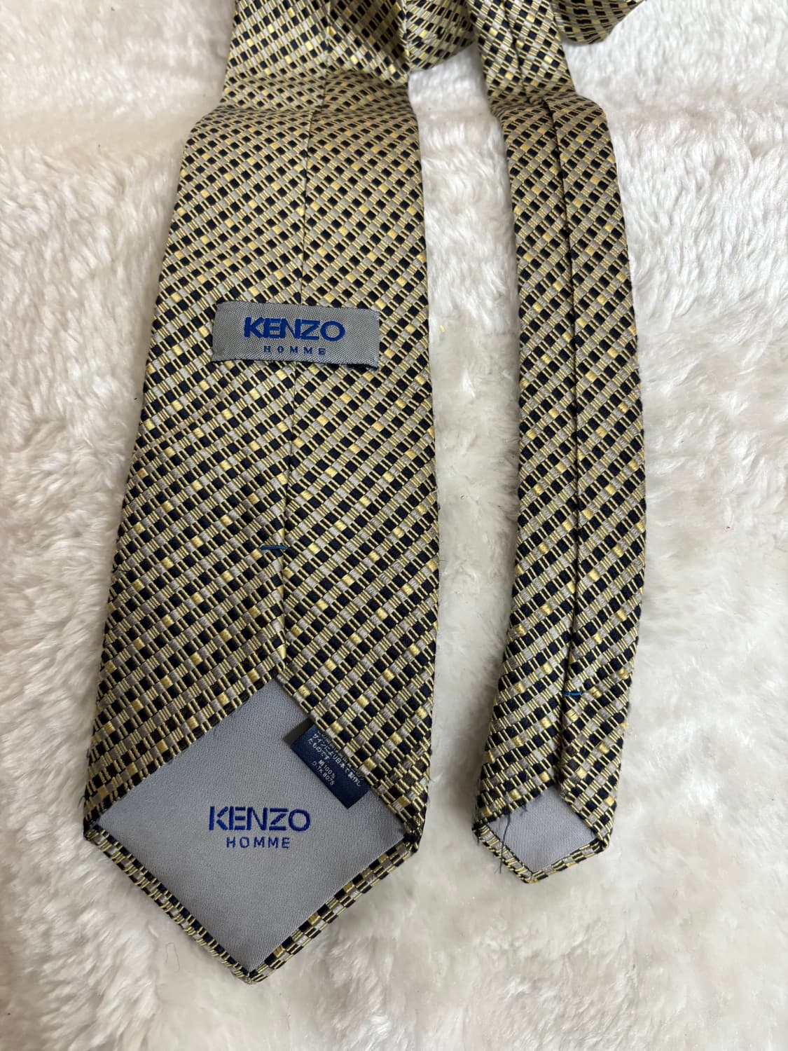 겐조(KENZO)빈티지 체크 패턴 실크 넥타이 상품이미지2