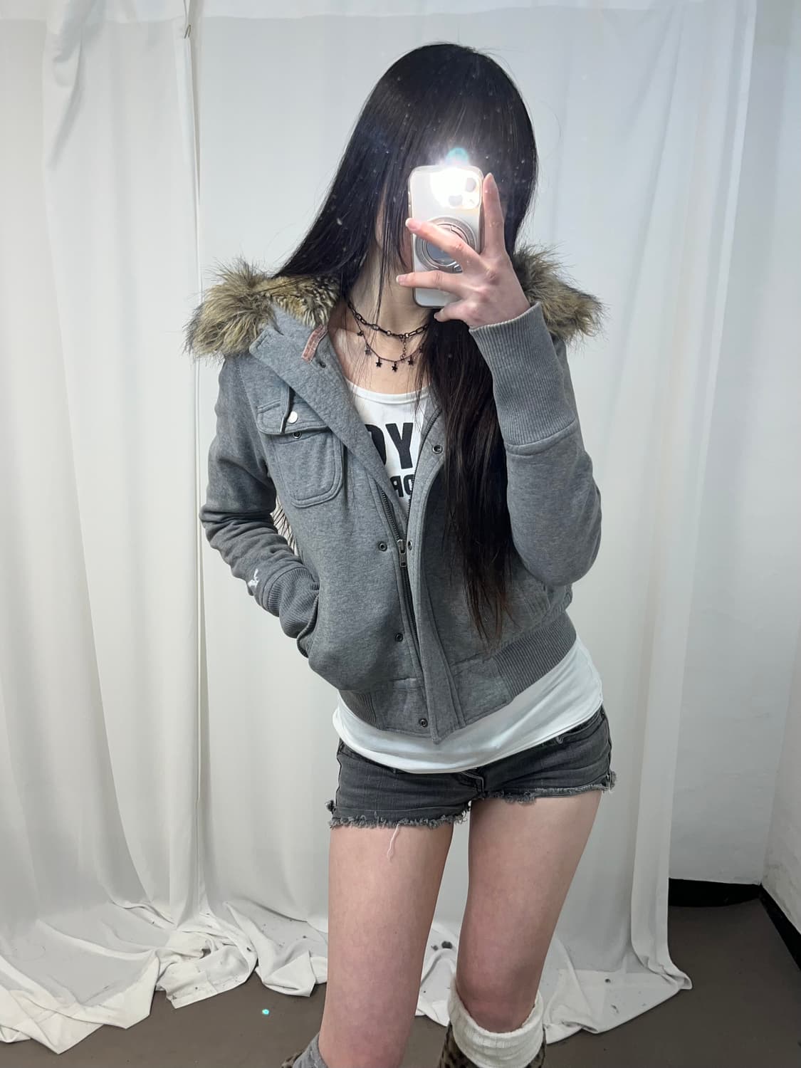 American Eagle 그레이 울프죠 후드집업 상품이미지6