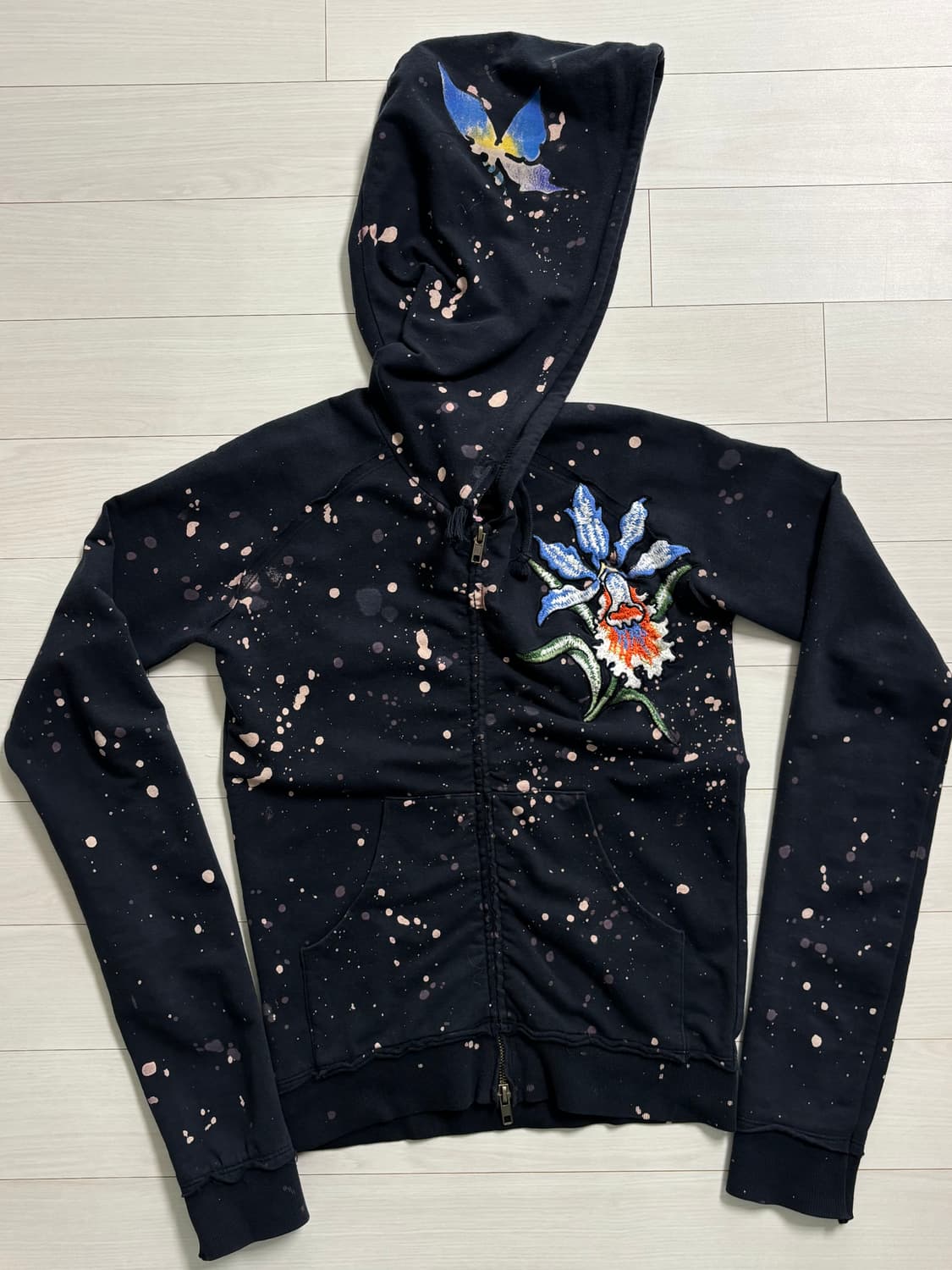 (예약중)반택무배o사이즈문의x 에드하디 빈티지 플라워 후드집업 xs 상품이미지2