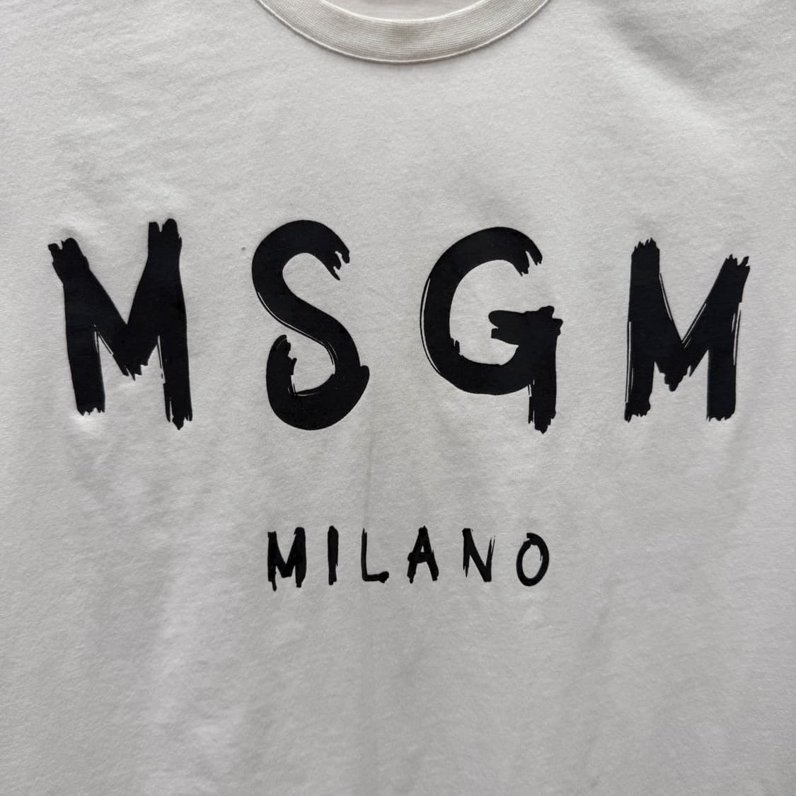 MSGM 밀라노 로고 프린팅 코튼 라운드넥 반팔 티셔츠 화이트 상품이미지6
