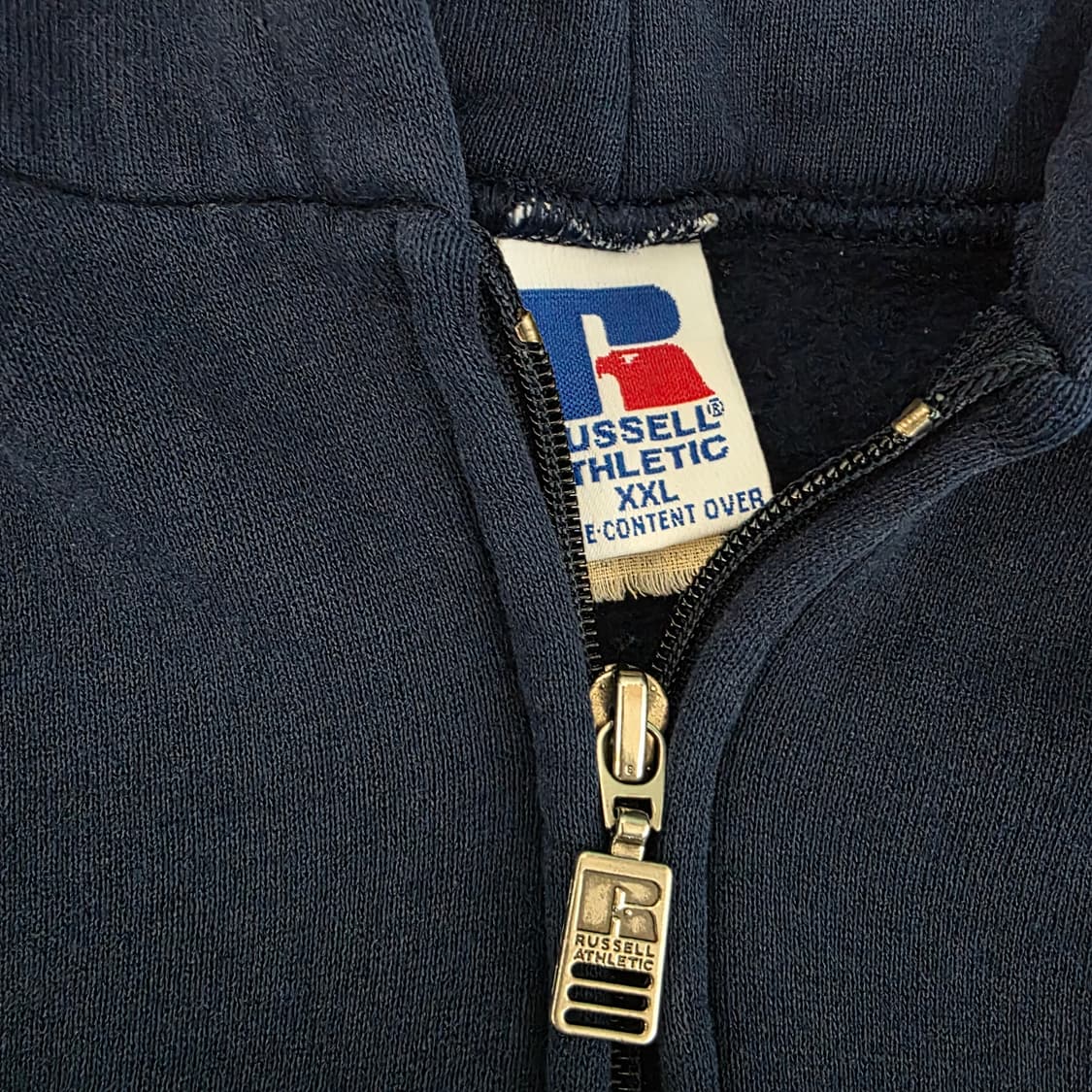 [XXL] 90s 러셀 애슬레틱 후드집업 네이비 하드페인팅 ver. 17 상품이미지7