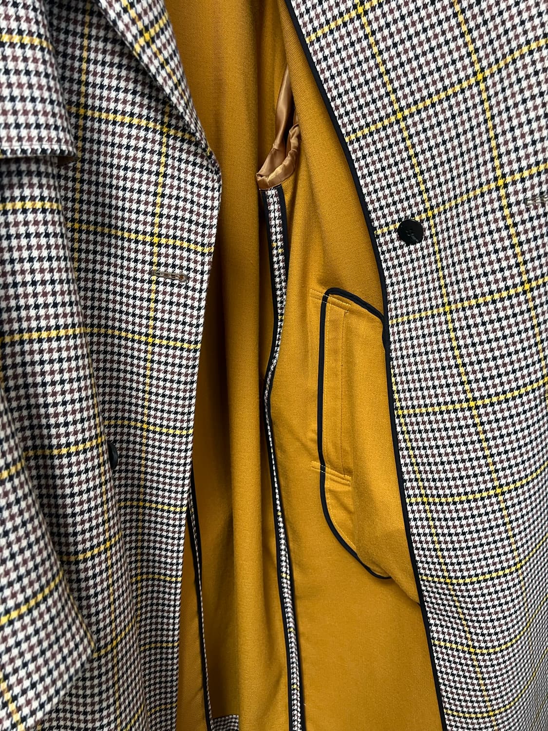 ZIO SONGZIO 체크 더블 롱 코트 새상품 105 판매합니다 상품이미지4