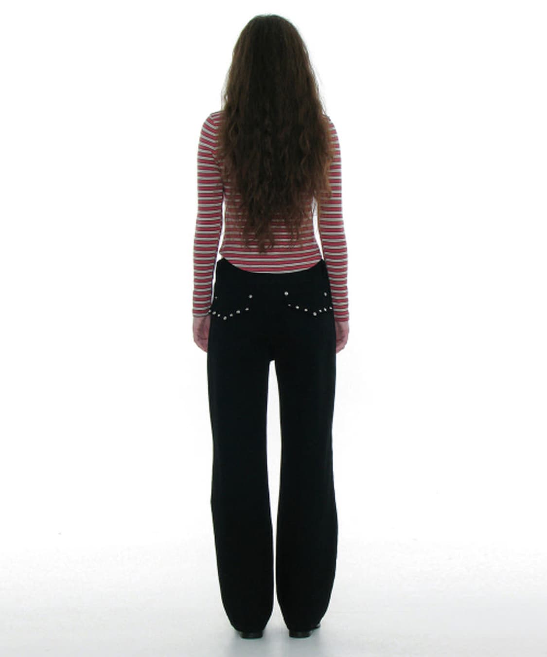 파르티멘토 우먼 포켓 스터디드 포인티드 진 블랙 청바지 M 상품이미지2