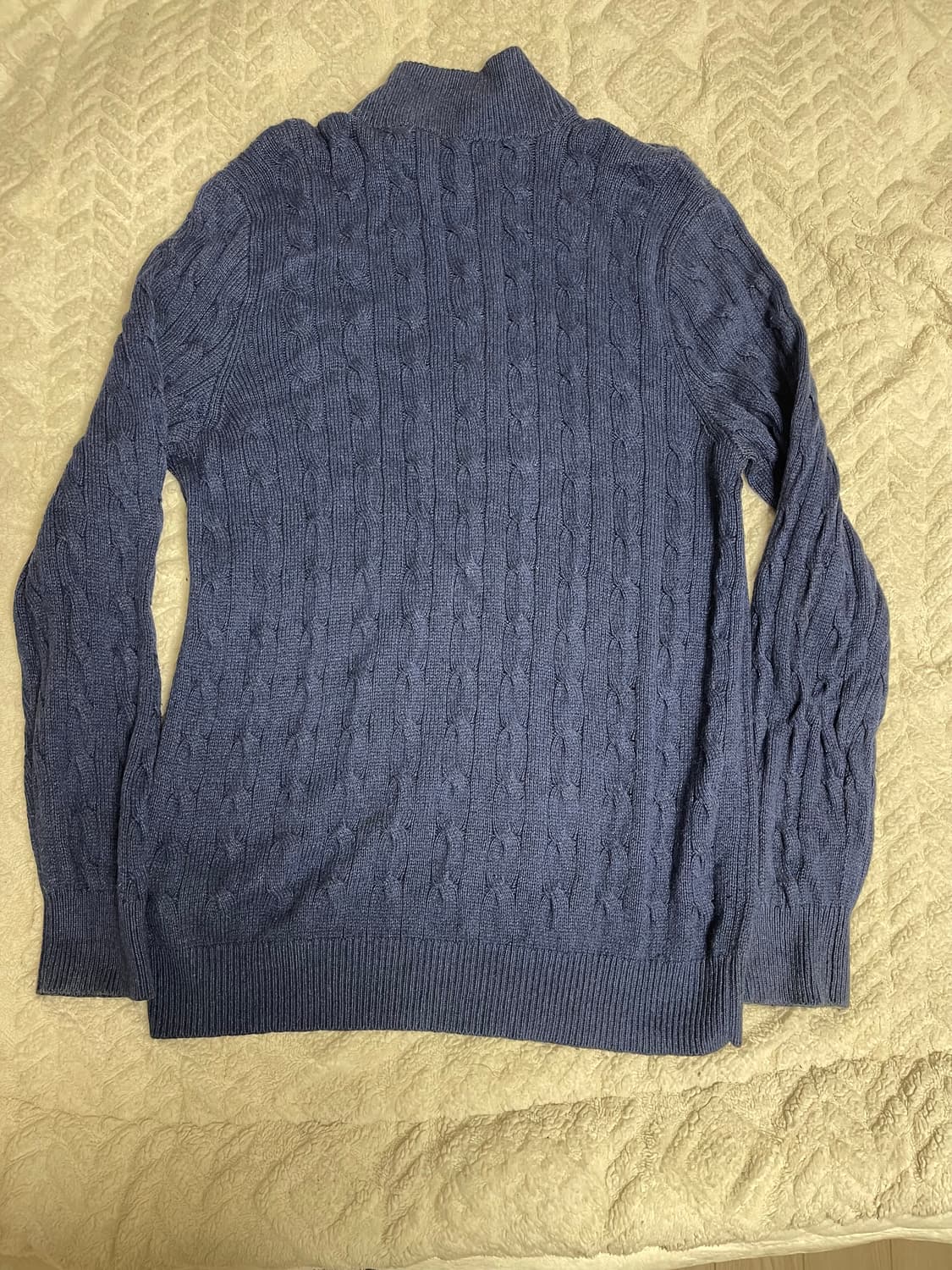 폴로 랄프로렌 실크100% 꽈배기 하프 집업 네이비 L 상품이미지5