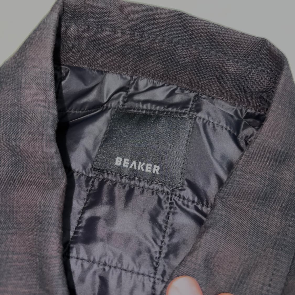 BEAKER 비이커 Padded Check Shacket Brown 상품이미지3