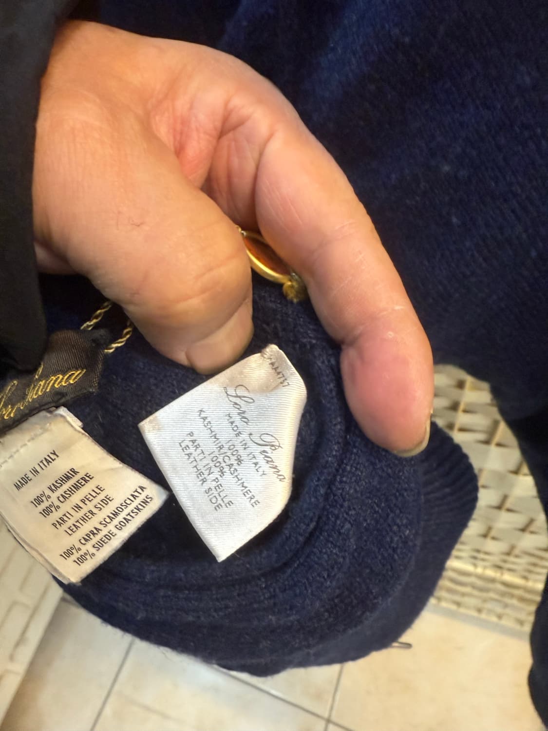 50/100-105 정품 로로피아나 리버시블 캐시미어 니트집업 팝니다 상품이미지9