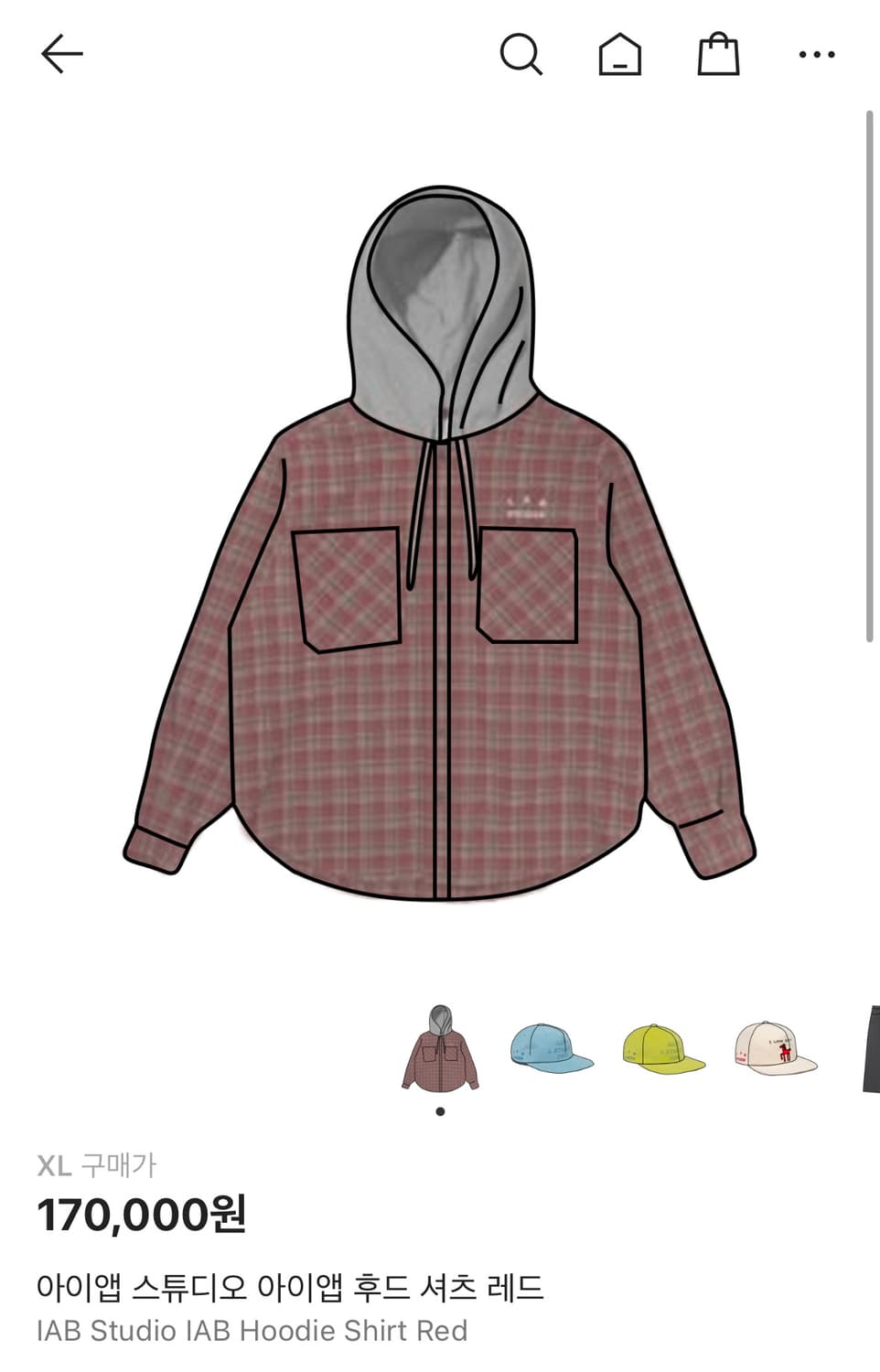 [xl]아이앱 후드 셔츠 레드 상품이미지1