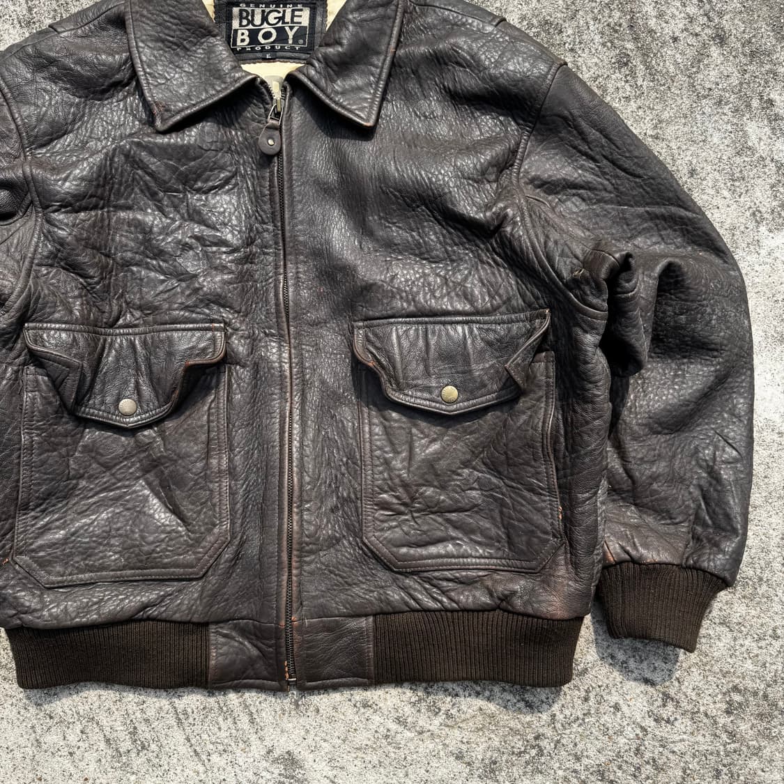 [L] Bugle Boy 핀업걸 항공 가죽 자켓 상품이미지5