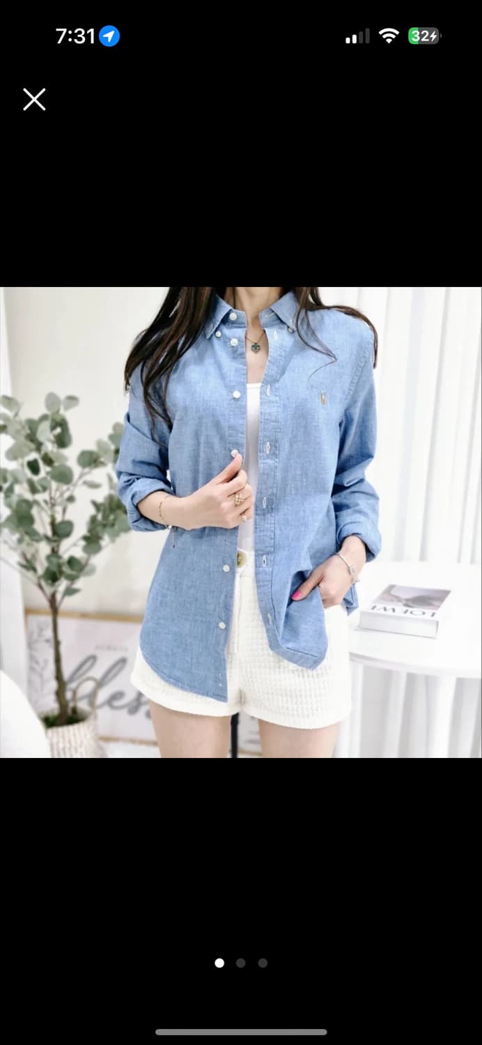 (실착0회)폴로 랄프로렌 여성 청남방 셔츠 L 상품이미지1