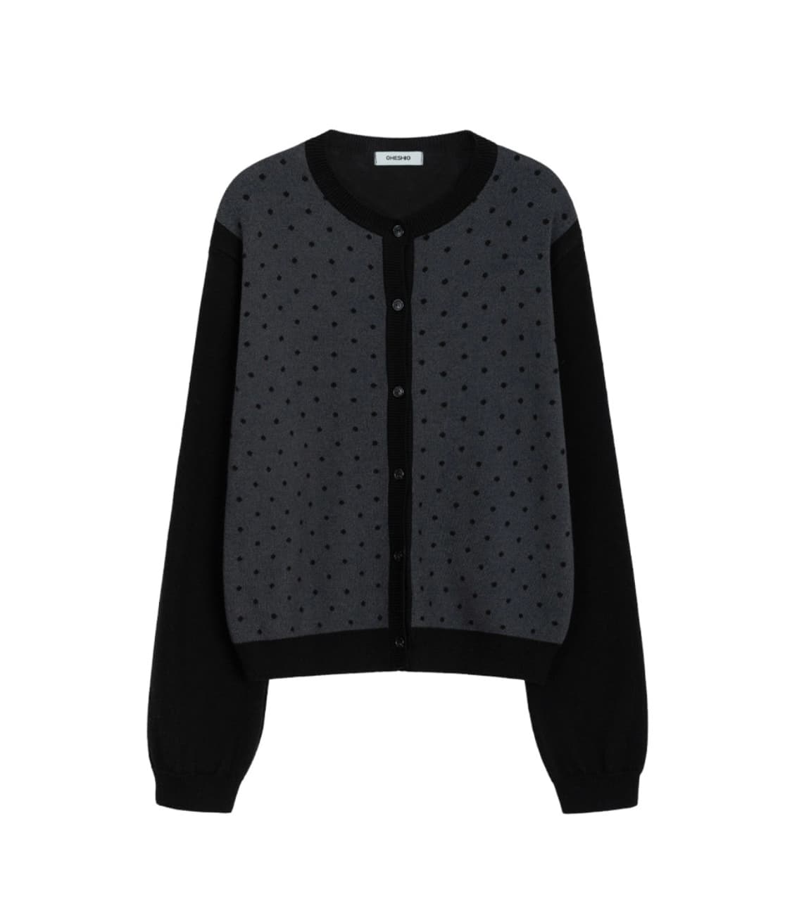 오헤시오 도트 가디건 차콜 상품이미지1