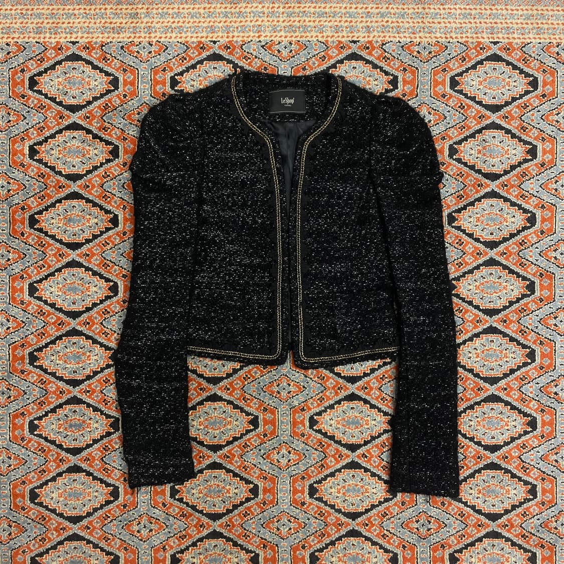 르샵 블랙 트위드 숏 자켓 여성S 상품이미지1