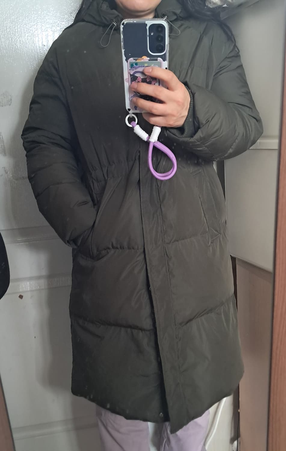 아떼바네사브루노 카키색 롱패딩 약55~66, 18년제품 상품이미지10