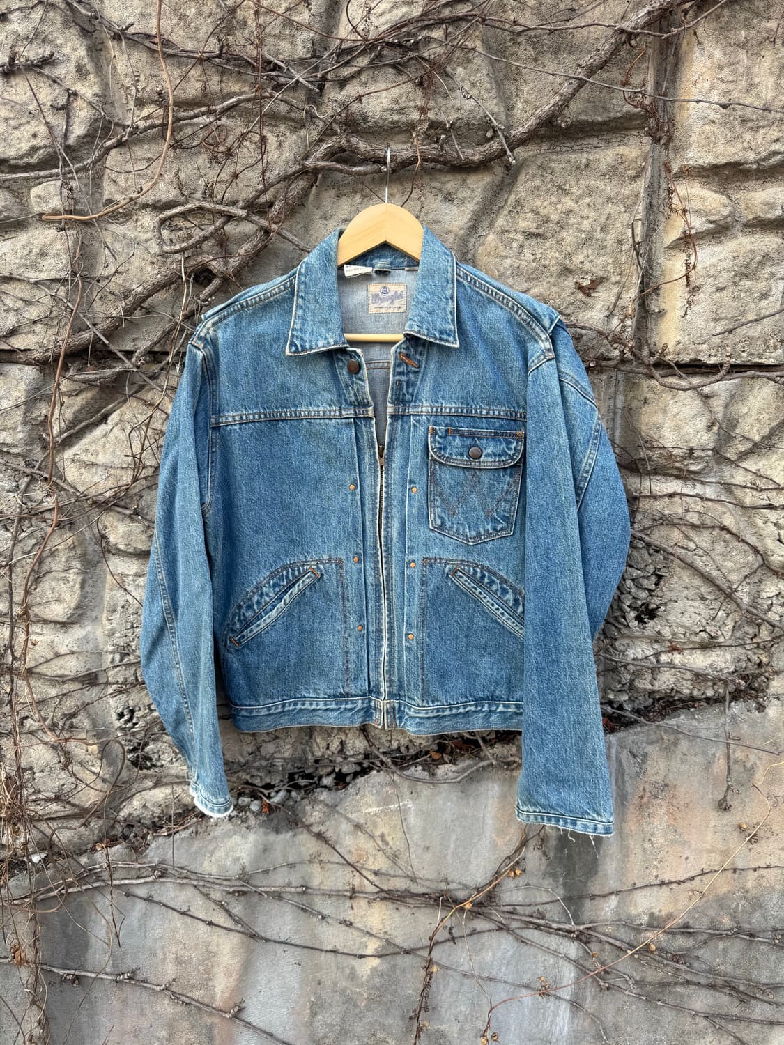 90s 랭글러 제팬 11mjz 빈티지 복각 데님 트러커 자켓 상품이미지1