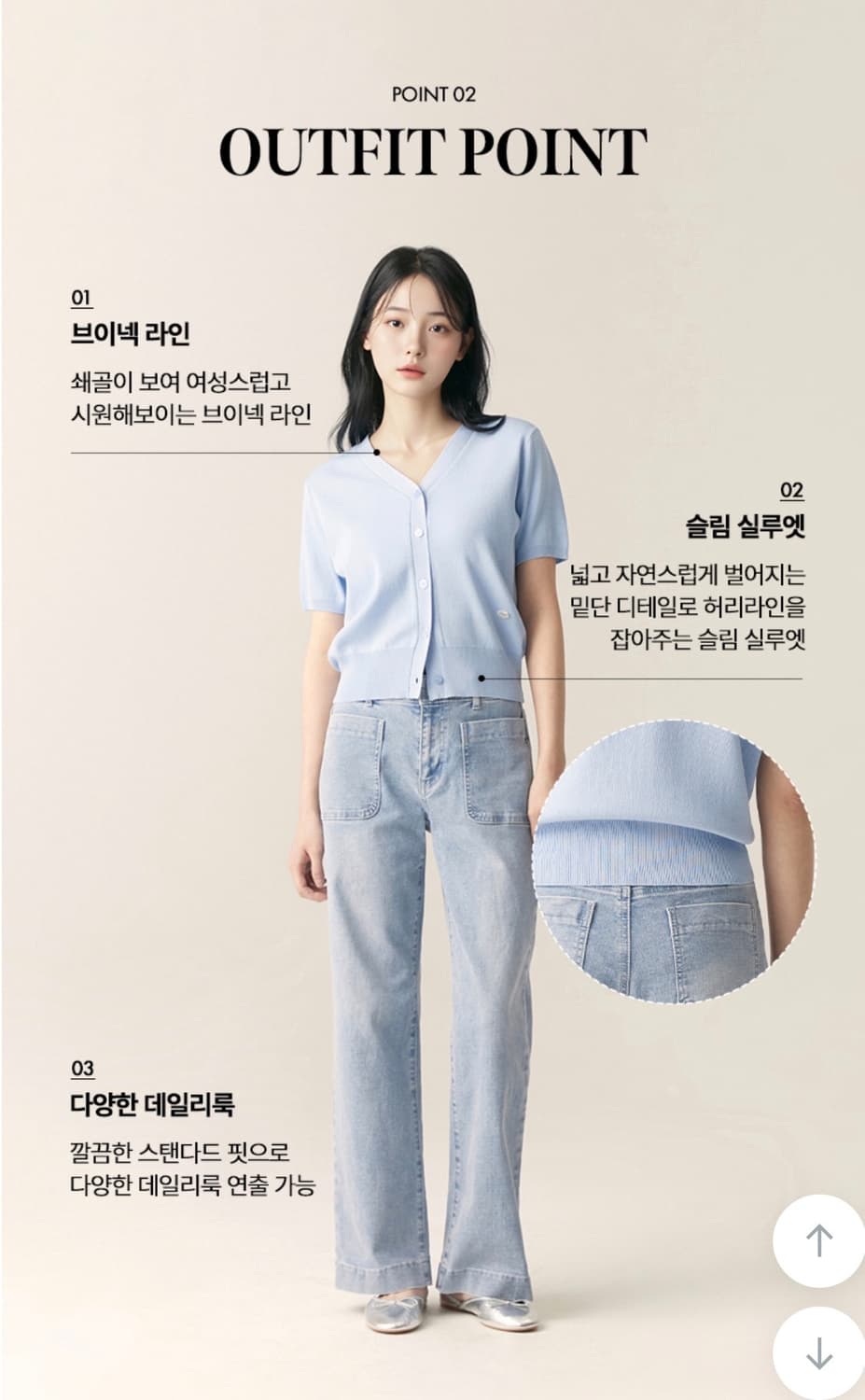 로엠 올데이 브이넥 반팔 가디건 상품이미지3