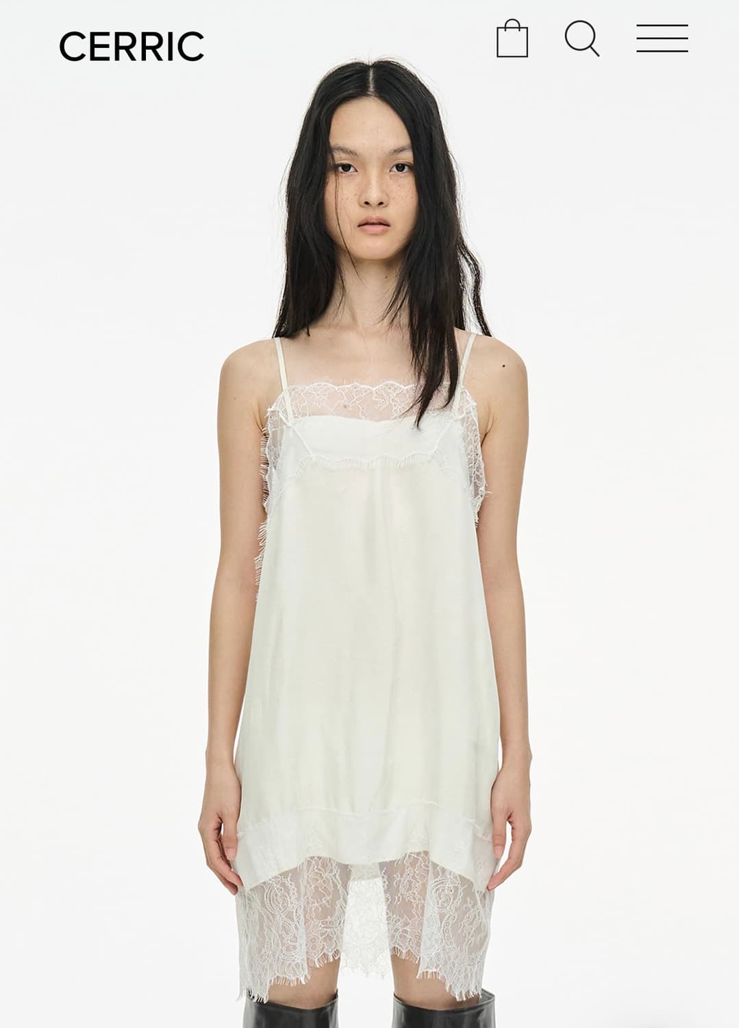 Cerric lace slip dress ivory 상품이미지1