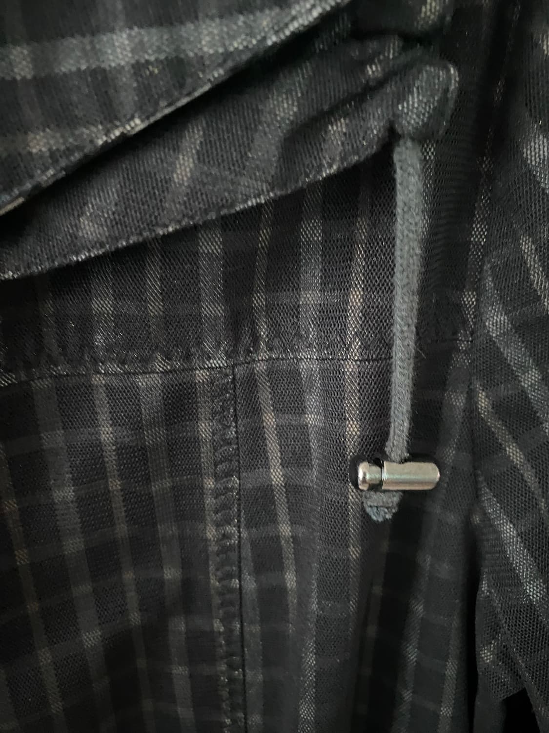 메쉬 레이어드 체크 셔츠 자켓 상품이미지5