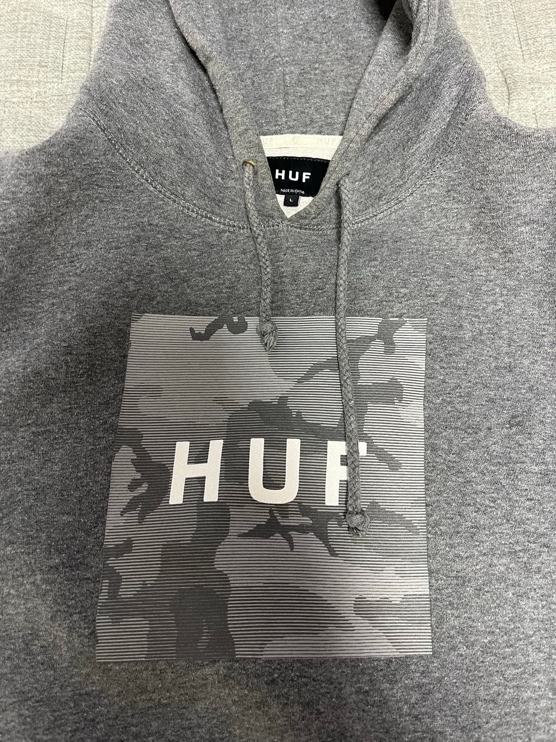 HUF 후드티 그레이 카모 로고 상품이미지2