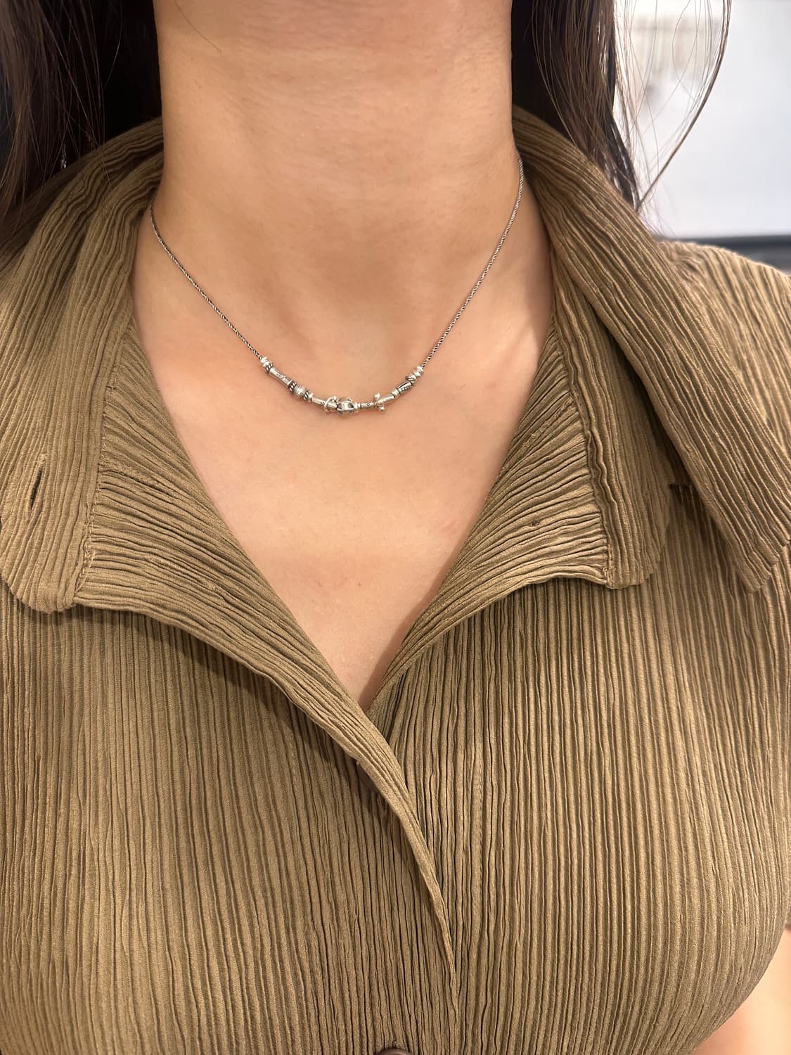 Musta karensilver mix necklace 상품이미지4